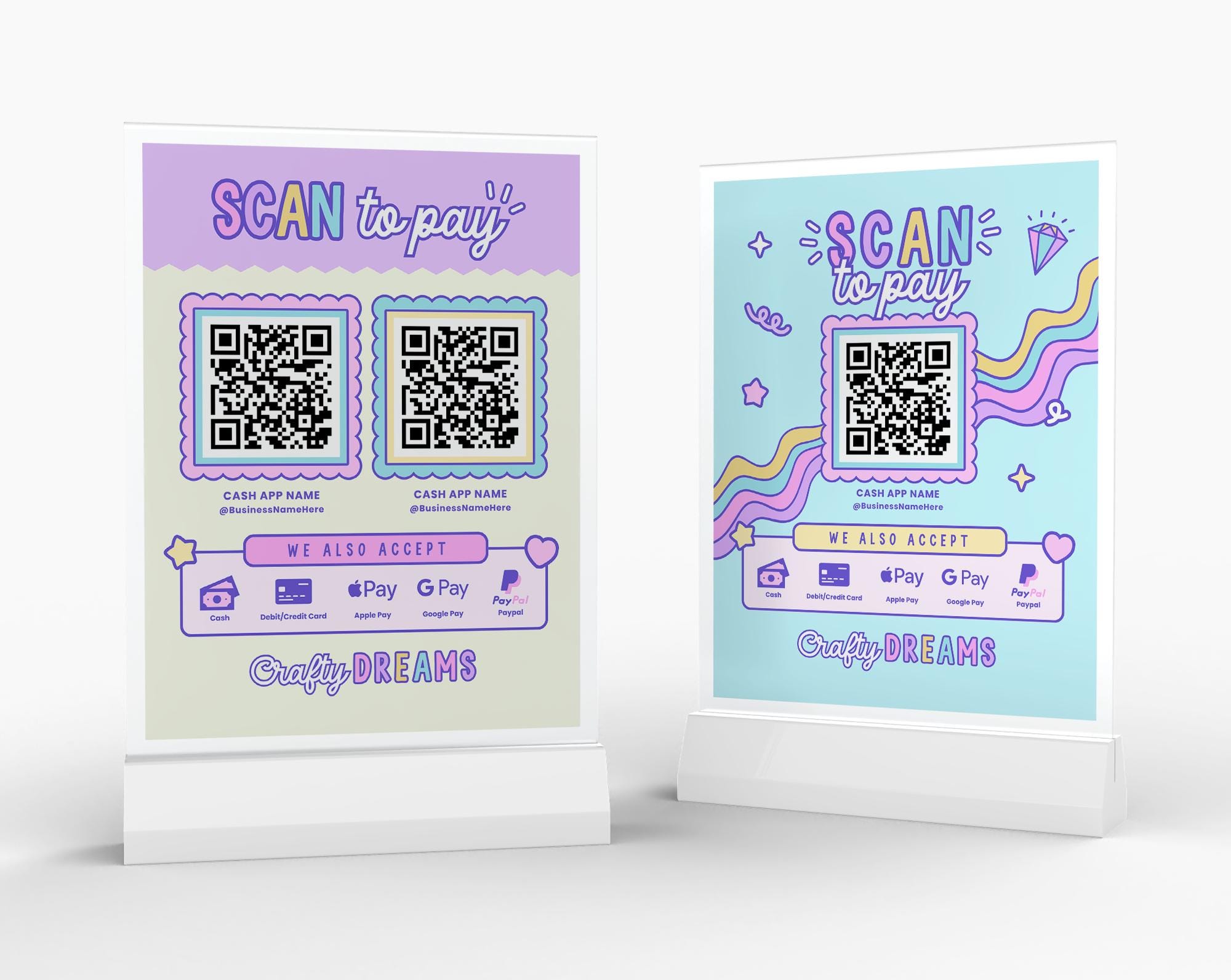 Qr Code Raimbow Scan to Pay Template in Purple Pink Blue Bright Colors Rainbow ...