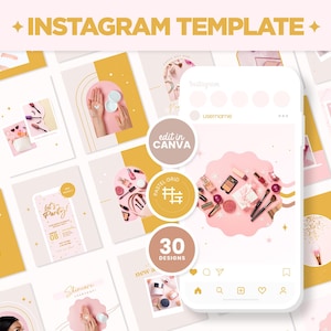 Pacote de modelos de postagens do Instagram em quadrado, retrato e histórias na coleção Doll Beauty - Canva Modelos de mídia social editáveis - DBT