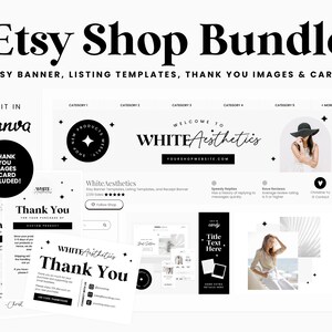 Etsy Shop Bundle Etsy Branding Kit Banner Templates In White Etsy Etsy Shop Bundle Etsy Branding Kit Banner Templates In White Etsy