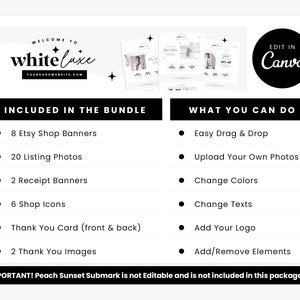 Etsy Shop Bundle Etsy Branding Kit Banner Templates in White Aesthetics ...