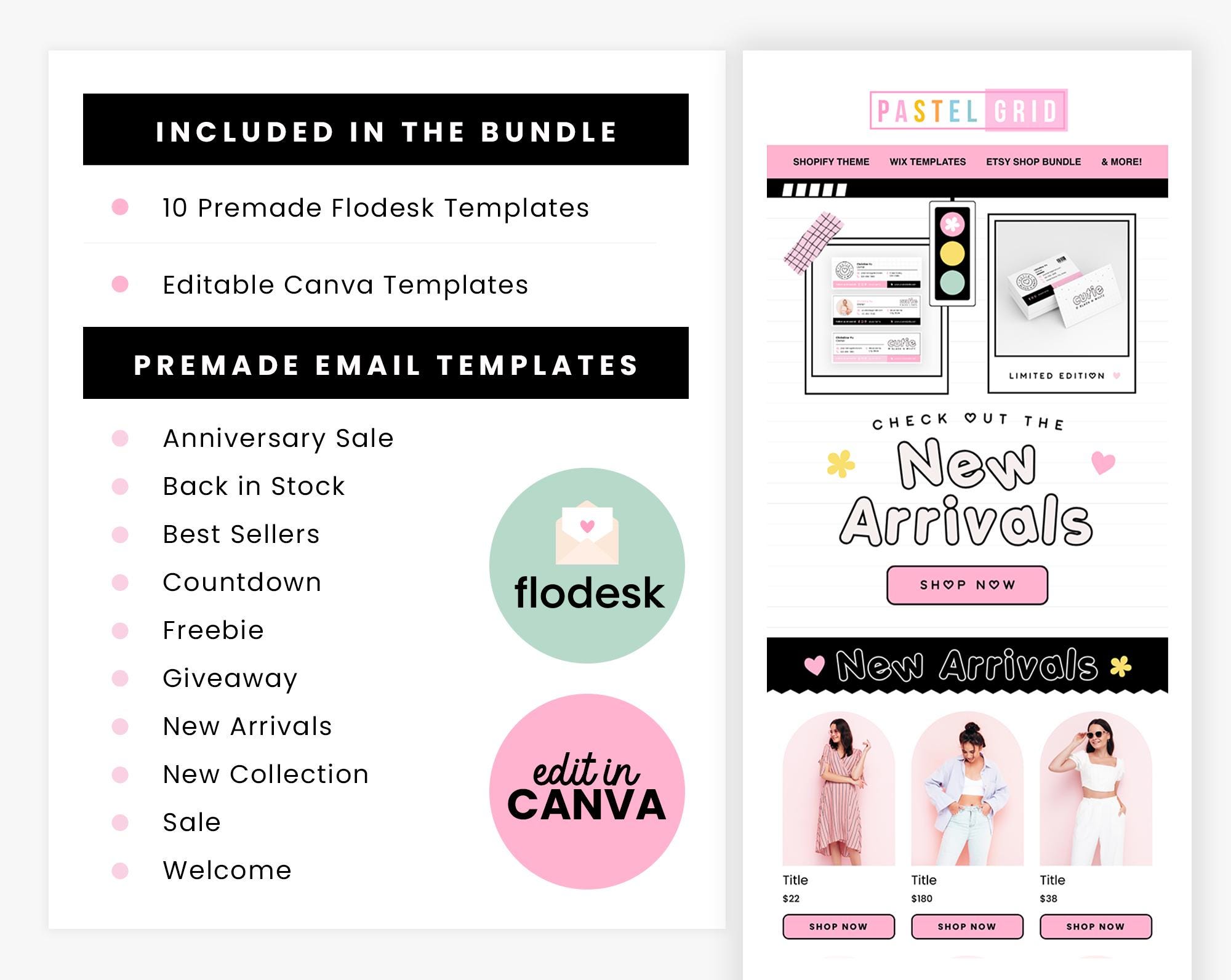Flodesk Newsletter Templates Design Editable in Canva, Email Banners ...
