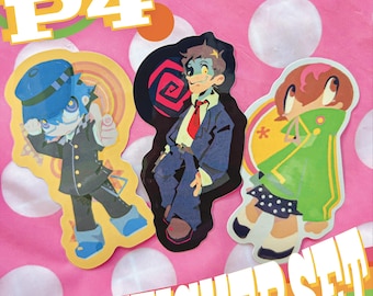 P4 Naoto Chie Adachi 3in Stickers Persona