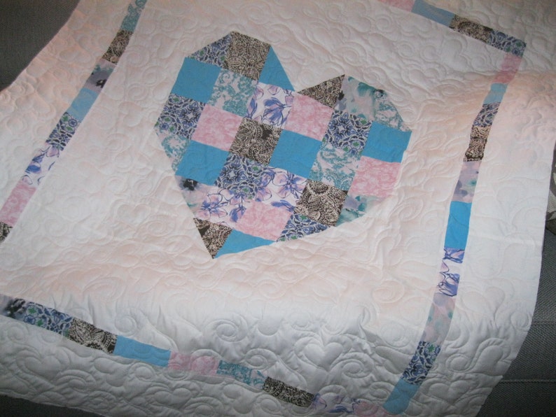 Memorial Quilt Heart Memory Quilt Made with Clothing Etsy