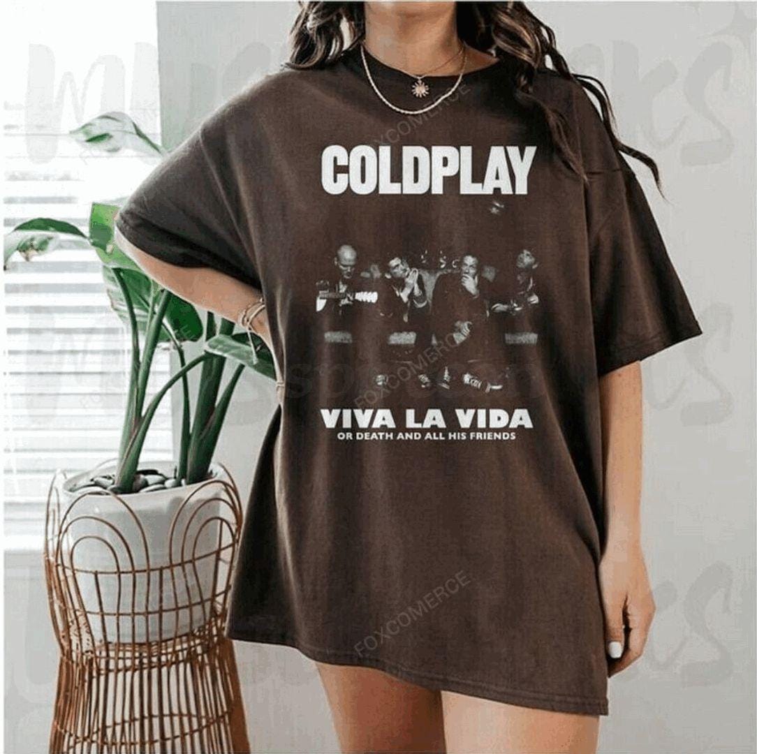 Coldplay Viva La Vida Logo Concert Tour T-Shirt - Ten