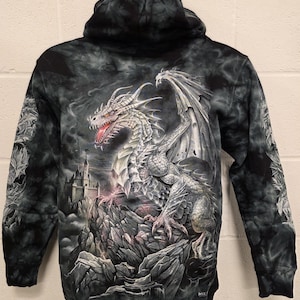 タイダイ柄のドラゴン柄ジップアップパーカー（蓄光タイプ）by Wild