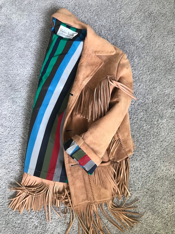 Vintage brown suede fringe western jacket size XS