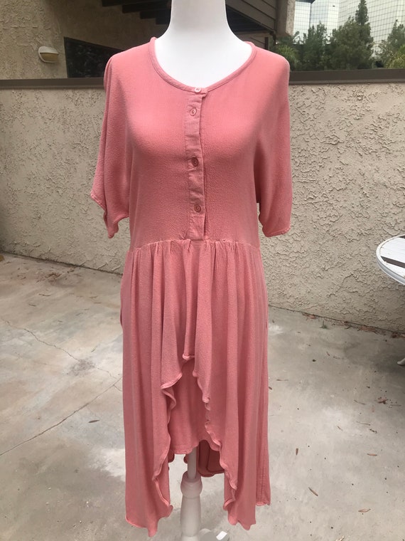 Laise Adzer Pink Boho 1980's Dress