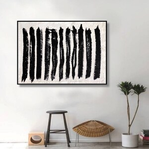 Black and White Modern Strips Abstract | Zebra Strips Abstract