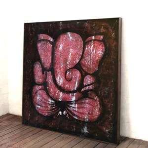 Lord Ganesha Multicolored  Handmade Canvas Art Painting, Ganesha Art, Vastu Painting, Indian God, Modern, Contemporary, Original Abstract