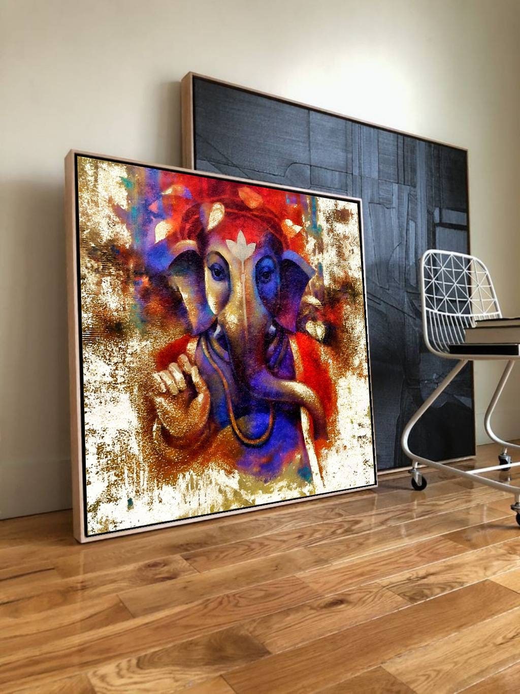 Buy Lord Ganesha Painting, Modern Art, Large Size,texture Art Abstract ...