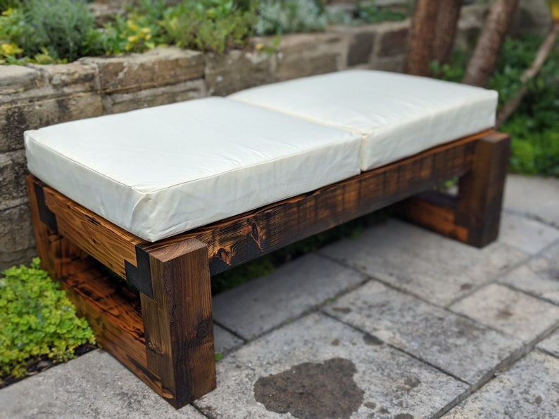 Solid Wood Garden Coffee Table Rustic/Industrial/chair/lounger/table/sunbed/patio-set/garden-furniture With Cushions