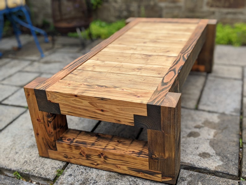 Solid Wood Garden Coffee Table Rustic/Industrial/chair/lounger/table/sunbed/patio-set/garden-furniture image 6