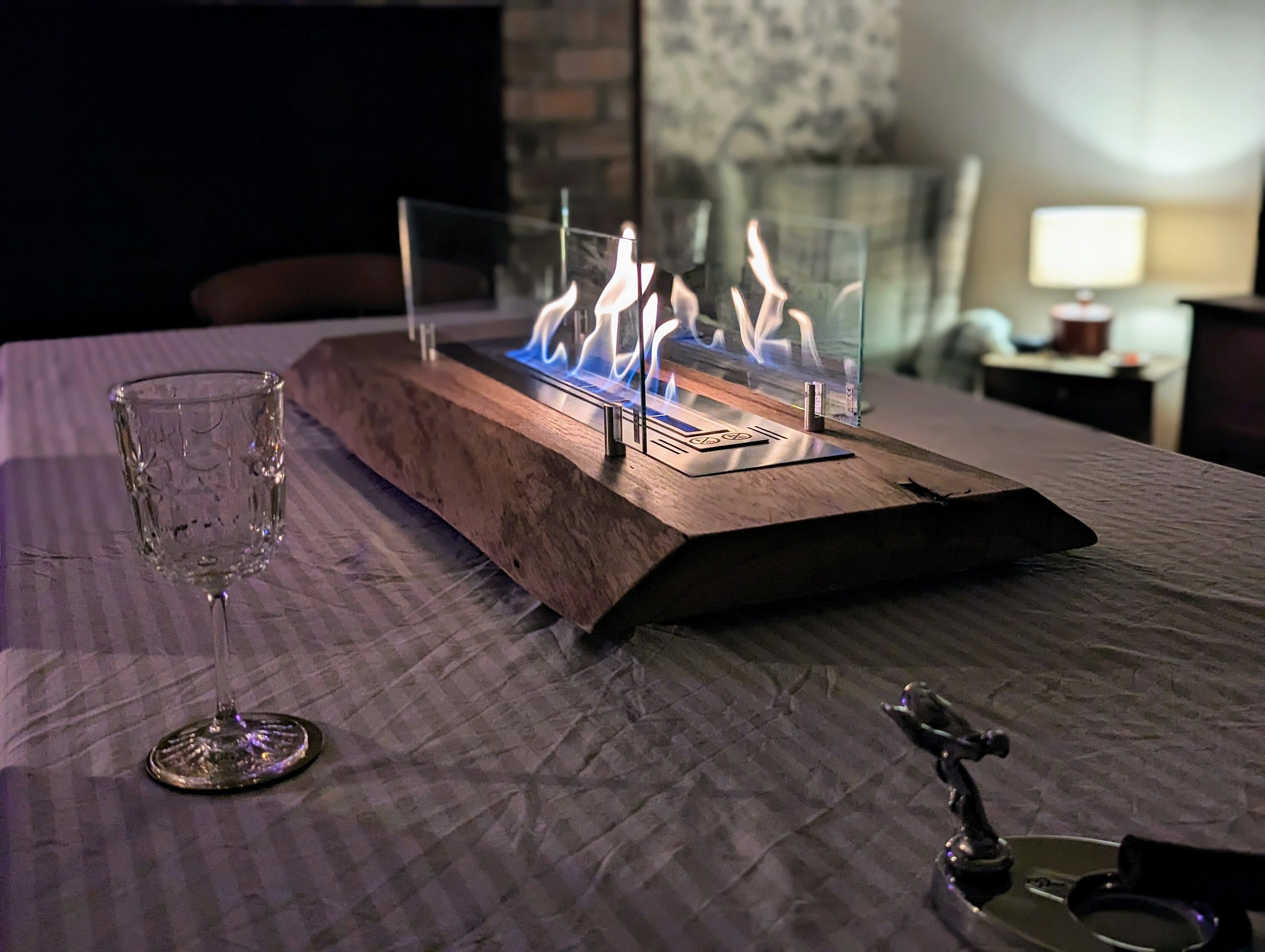 Extra Large Solid Wood Tabletop Fireplace - Etsy