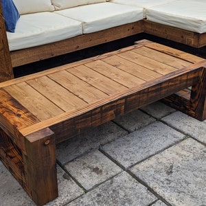 Solid Wood Garden Coffee Table Rustic/Industrial/chair/lounger/table/sunbed/patio-set/garden-furniture Without Cushions