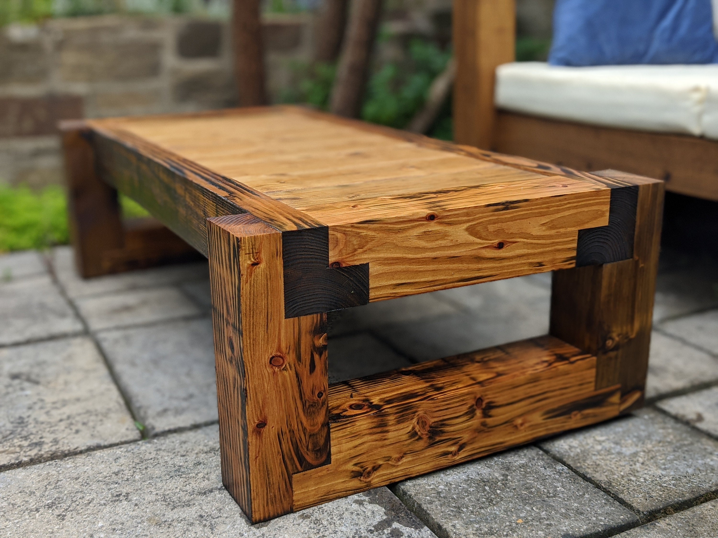 Rustic/Industrial Solid Wood Garden Table/Bench/End Etsy