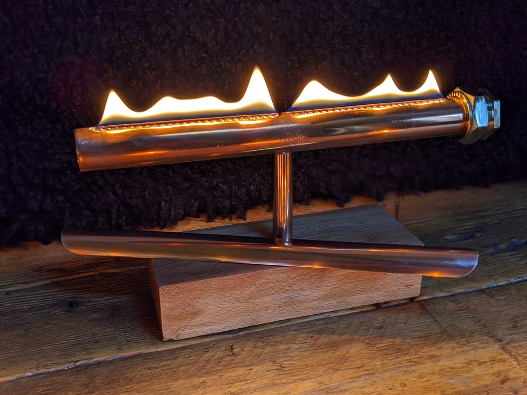 Handmade Outdoor Table Top Oil Burner/lamp/fire Rustic/industrial/steampunk Real Copper/brass