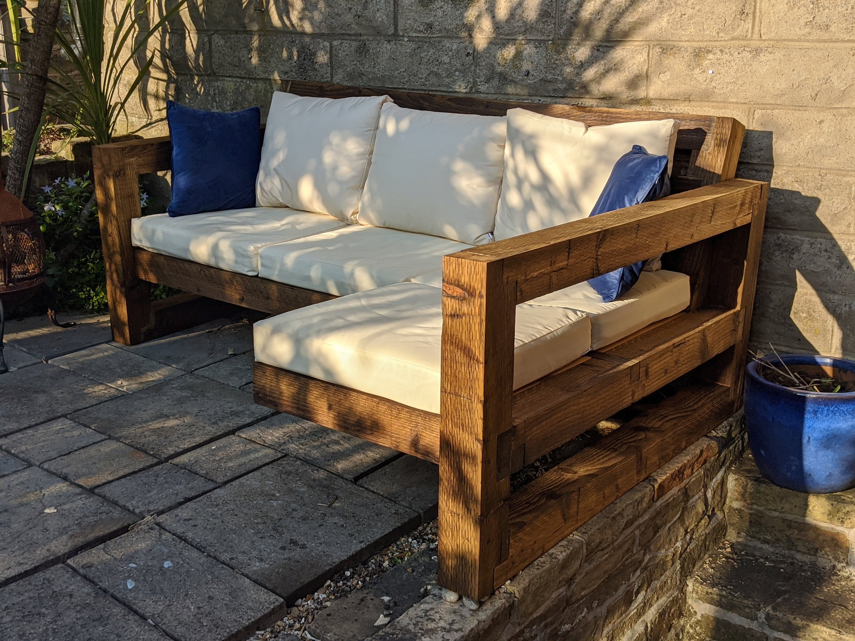 Solid Wood Garden Sofa/bench/chair/lounger 3 Seat - Etsy