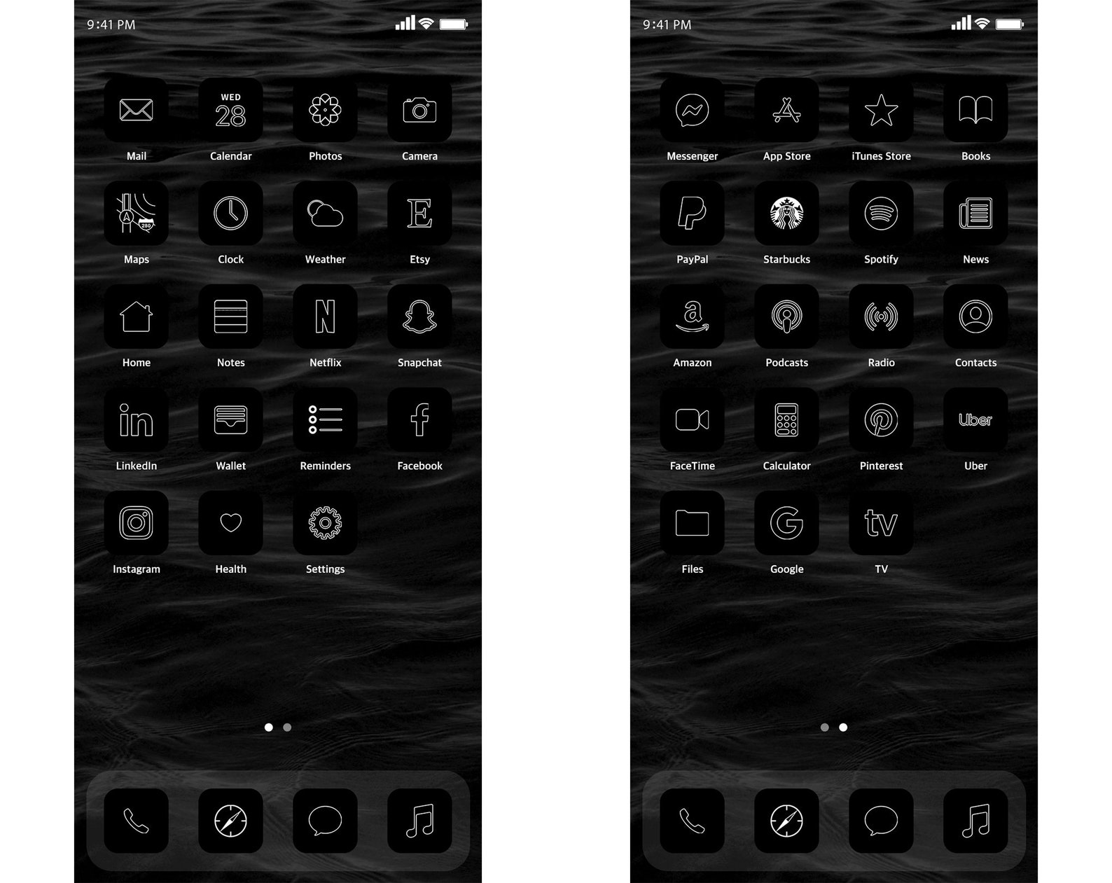 Black Aesthetic Thin App Icons For IPhone Ios 14 Download Now Etsy