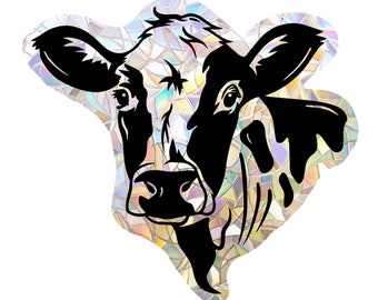 Cow Suncatcher, pegatina de ventana arco iris, calcomanía arco iris, cazador de sol arco iris, regalo para los amantes de los animales, regalo para los amantes de las vacas, pegatina bonita