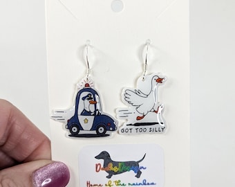 Silly Goose Earrings: Handmade Funky Jewellery, Hypoallergenic Options