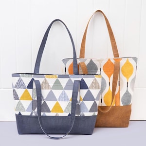 Bolsa Tote Freya com Alças | Molde em PDF + Tutorial em Vídeo | Ideal para Iniciantes | 2 Tamanhos