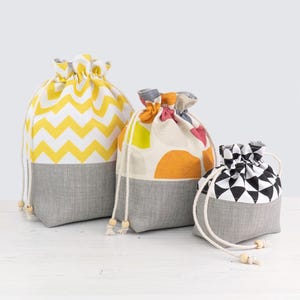 Pippa Drawstring Bag | Sewing Pattern PDF + Video Tutorial | Beginner Project Bag  | 3 Sizes