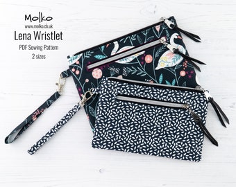 Lena Wristlet PDF Sewing Pattern / Sewing Tutorial / Zipper Pouch / Zipped Clutch Bag / 2 Sizes / DIY / Instant Download / Purse Pattern