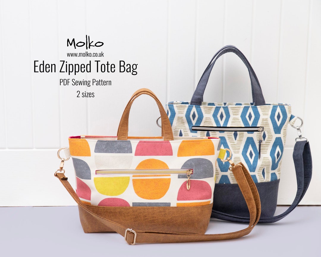 Eden Zipped Tote Bag PDF Sewing Pattern / Sewing Tutorial / Handbag ...