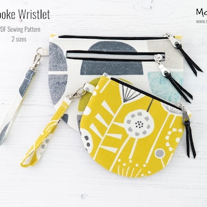 Patron de couture Brooke Wristlet PDF / Tutoriel de couture / Zipper Pouch Purse / Zipped Clutch Bag / 2 Sizes / DIY Craft / Instant Download