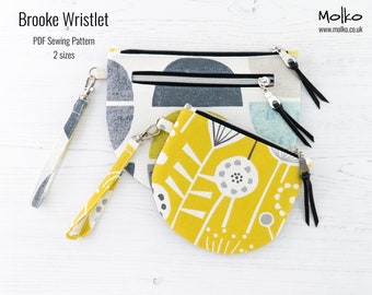Brooke Wristlet PDF Sewing Pattern / Sewing Tutorial / Zipper Pouch Purse / Zipped Clutch Bag / 2 Sizes / DIY Craft / Instant Download
