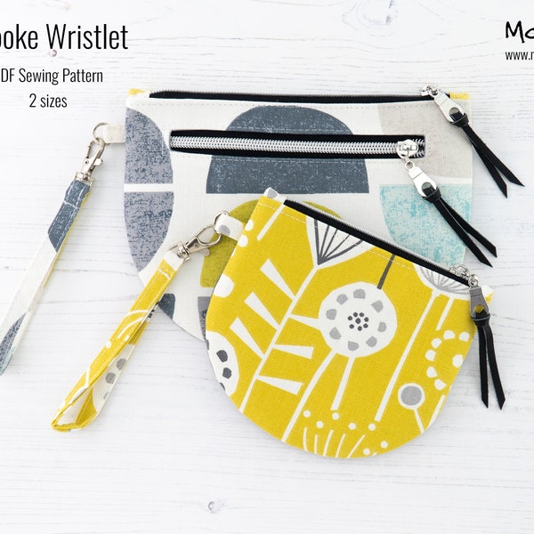 Brooke Wristlet PDF Sewing Pattern / Sewing Tutorial / Zipper Pouch Purse / Zipped Clutch Bag / 2 Sizes / DIY Craft / Instant Download