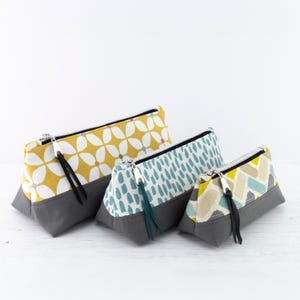 Nora Zipper Pouch PDF Sewing Pattern / Sewing Tutorial / Toiletry Bag / Cosmetic Bag / 3 Size / DIY Craft / Instant Download / Project Pouch
