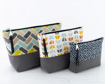 Cecily Zipper Pouch PDF Sewing Pattern / Sewing Tutorial / Toiletry Bag / Cosmetic Bag / 3 Sizes / DIY / Instant Download / Project Pouch