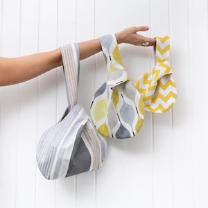 Miki Japanese Knot Bag PDF Sewing Pattern / Sewing Tutorial / 3 Sizes / DIY Craft / Instant Download / Easy Sewing Project / Knitting Bag