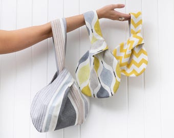 Miki Japanese Knot Bag PDF Sewing Pattern / Sewing Tutorial / 3 Sizes / DIY Craft / Instant Download / Easy Sewing Project / Knitting Bag