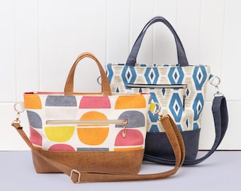 Eden Zipped Tote Bag | PDF Sewing Pattern + Video Tutorial | Beginner Handbag | 2 Sizes