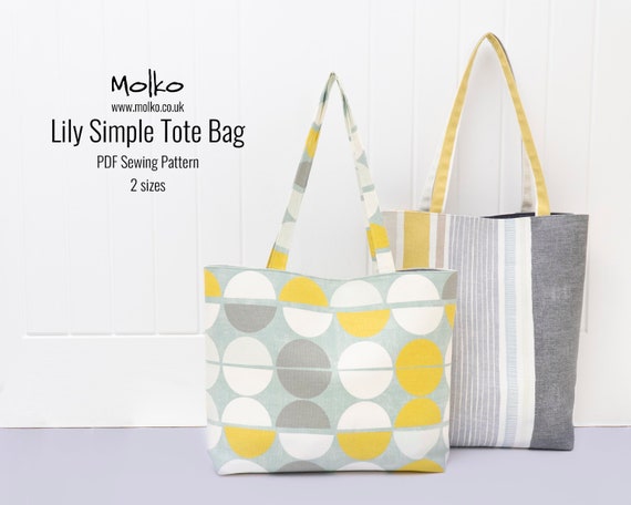 Lily Simple Tote Bag PDF Sewing Pattern Sewing Tutorial