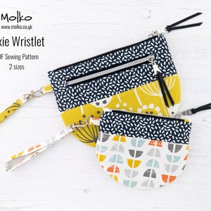 Lexie Wristlet PDF Patrón de costura / Tutorial de costura / Bolsa con cremallera / Bolso clutch con cremallera / 2 tamaños / BRICOLAJE / Descarga instantánea / Patrón de bolso