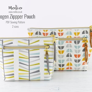 Imogen Zipper Pouch PDF Sewing Pattern / Sewing Tutorial / Toiletry Bag / Cosmetic Bag / 2 Sizes / DIY / Instant Download / Project Pouch