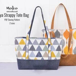 Freya Strappy Tote Bag PDF Schnittmuster / Nähanleitung / Handtasche / Schultertasche in 2 Größen / DIY / DIY in 3 Größen / Nähprojekt