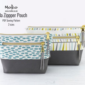 Ayla Reißverschluss Beutel PDF Schnittmuster / Nähanleitung / Kulturtasche / Kosmetiktasche / 2 Größe / DIY Handwerk / Instant Download / Projekttasche