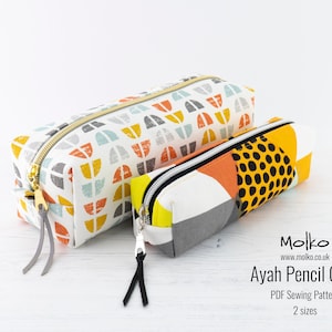Ayah Boxy Federmäppchen PDF Schnittmuster / Boxy Tasche / Nähanleitung / Reißverschlusstasche / 2 Größen / DIY Handwerk / Sofort Download / Projekttasche