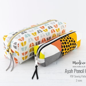 Ayah Boxy Pencil Case PDF Sewing Pattern / Boxy Bag / Sewing Tutorial / Zipper Pouch / 2 Sizes / DIY Craft / Instant Download / Project Bag