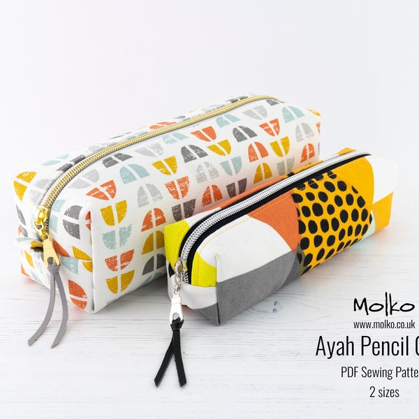 Ayah Boxy Pencil Case PDF Sewing Pattern / Boxy Bag / Sewing Tutorial / Zipper Pouch / 2 Sizes / DIY Craft / Instant Download / Project Bag