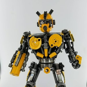 Bumblebee Custom Hand Painted Recycled Metal Statue,Scrap Steel Sculpture,14&quot; Transformers Inspired.Made from Nuts,Bolts,Bits and Pieces.