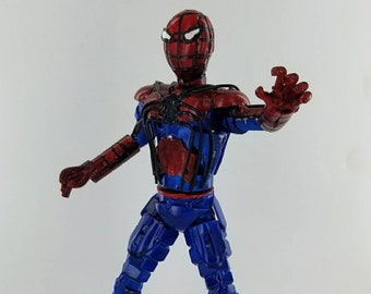 Superhero Movie Spidey Inspired,Handmade Recycled Metal Art Statue Fully Custom Painted.Made from Nuts,Bolts,Bits and Pieces