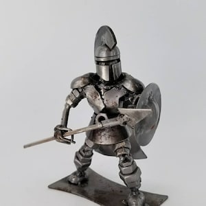 Spartan Warrior Inspired Handmade Recycled Metal Art Statue,Scrap Sculpture.Made from Nuts,Bolts,Bits and Pieces