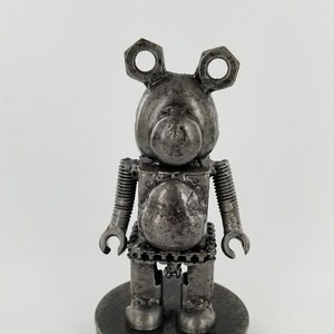 Functional Recycled Statue Bearbrick Inspired Handmade Recycled Metal Statue,Steel Sculpture. Made from Nuts,Bolts,Bits and Pieces