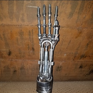 Handmade TERMINATOR ARM and HAND Handmade Recycled Metal Statue,Scrap Steel Sculpture,Made from Nuts,Bolts,Bits and Pieces
