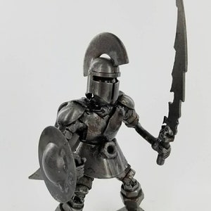 Spartan Warrior Inspired Handmade Recycled Metal Art Statue,Scrap Sculpture.Made from Nuts,Bolts,Bits and Pieces